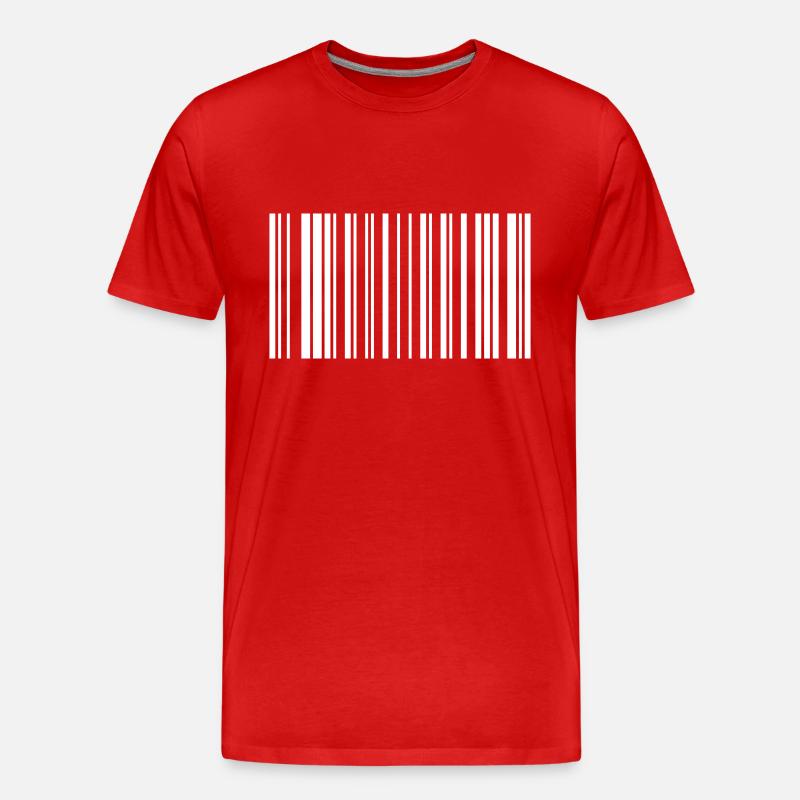 Peace Barcode Friedenszeichen Strichcode Symbol - Männer Premium Bio T-Shirt - Rot