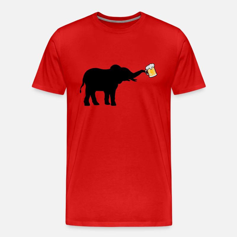 Bier Krug Elefant cool - Männer Premium Bio T-Shirt - Rot