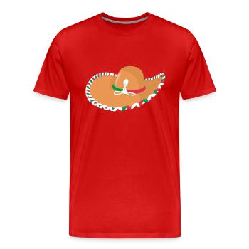 Mexikanischer Hut - Männer Premium Bio T-Shirt - Rot - Vorne - Damien (186cm)