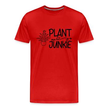Accro aux plantes - T-shirt bio Premium Homme - rouge - Devant - Damien (186cm)