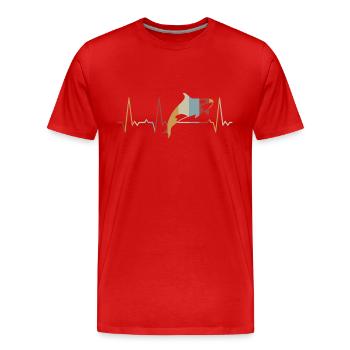 Herzschlag Orca - Männer Premium Bio T-Shirt - Rot - Vorne - Damien (186cm)