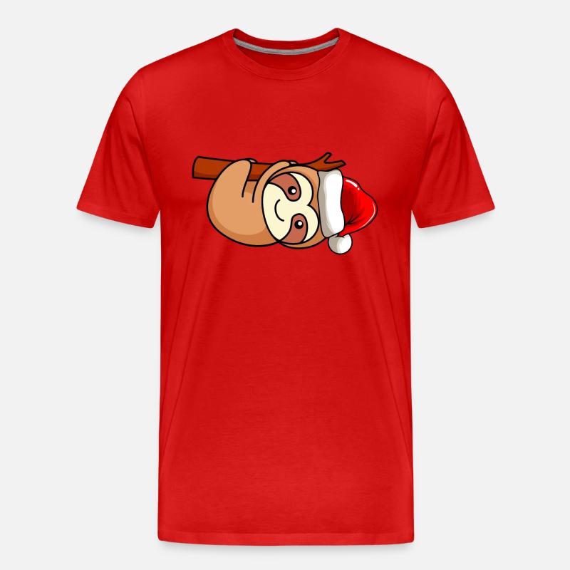 Noël de Sloth Comic - T-shirt bio Premium Homme - rouge