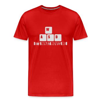 c’est ce qui m’émeut - T-shirt bio Premium Homme - rouge - Devant - Damien (186cm)