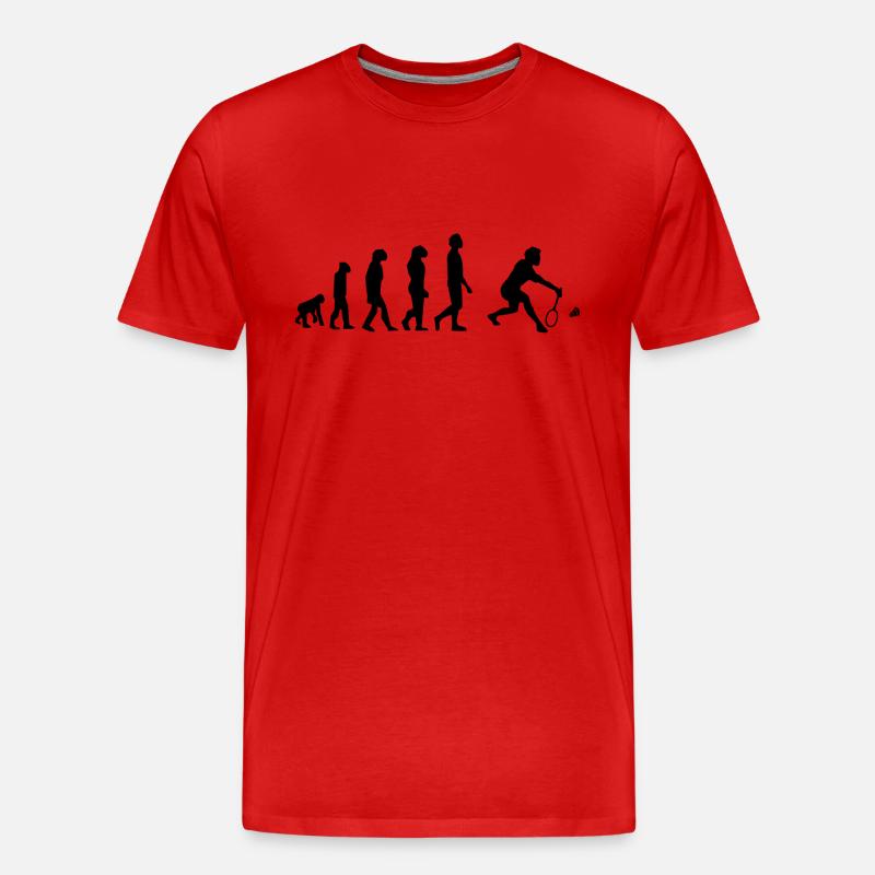Badminton Evolution - Männer Premium Bio T-Shirt - Rot