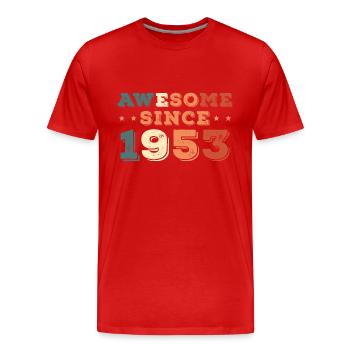 70er 1953 Jahrgang Papa 70. Geburtstag - Männer Premium Bio T-Shirt - Rot - Vorne - Damien (186cm)
