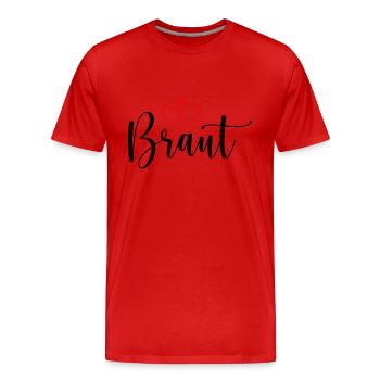 braut - Männer Premium Bio T-Shirt - Rot - Vorne - Damien (186cm)