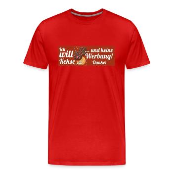 Ich will Kekse und keine Werbung! Keine Werbung! - Männer Premium Bio T-Shirt - Rot - Vorne - Damien (186cm)