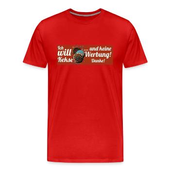 Ich will Kekse und keine Werbung! Keine Werbung! - Männer Premium Bio T-Shirt - Rot - Vorne - Damien (186cm)