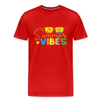 Summer Vibes - Männer Premium Bio T-Shirt - Rot - Vorne - Damien (186cm)