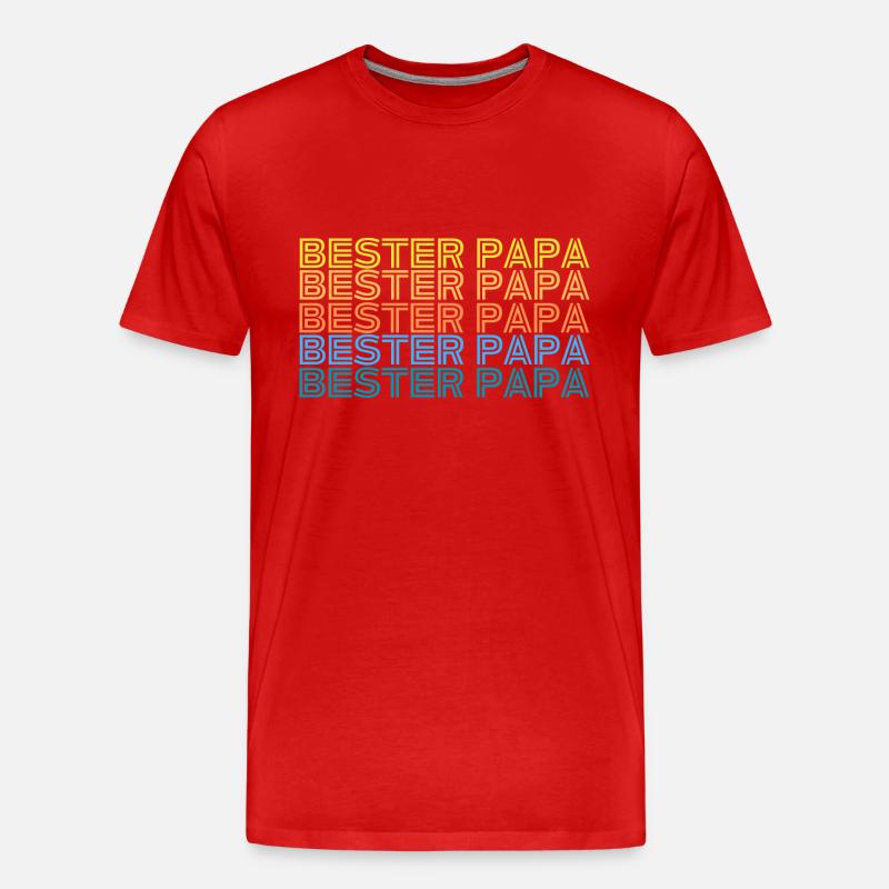 Bester Papa - Männer Premium Bio T-Shirt - Rot