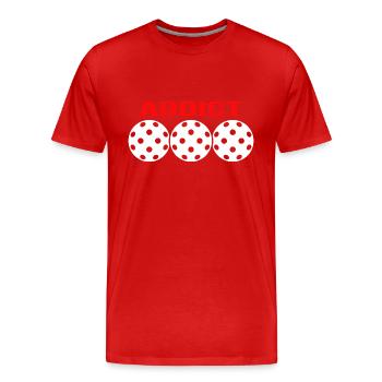 Floorball Unihockey FLOORBALL-addict Floorballer - Männer Premium Bio T-Shirt - Rot - Vorne - Damien (186cm)