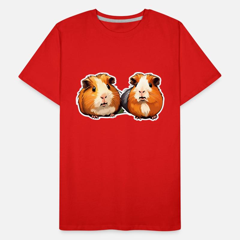 Illustration d’autocollant de cochon d’Inde mignon - Cochons d’Inde T-shirt bio Premium Homme