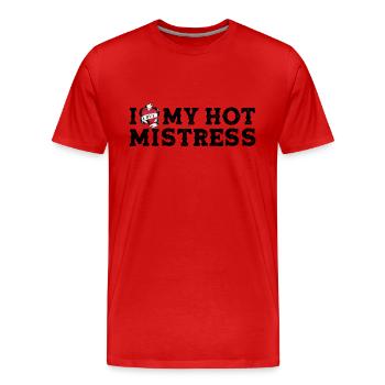 Ich liebe meine heiße Herrin - Ich liebe meine Herrin - Männer Premium Bio T-Shirt - Rot - Vorne - Damien (186cm)