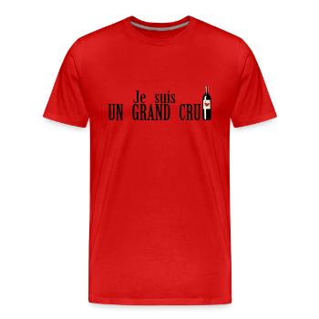 suis grand cru humour alcool bouteille vin rouge - T-shirt bio Premium Homme - rouge - Devant - Damien (186cm)
