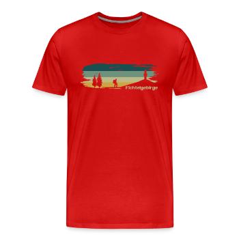 Fichtelgebirge Wanderer Schneeberg - Männer Premium Bio T-Shirt - Rot - Vorne - Damien (186cm)