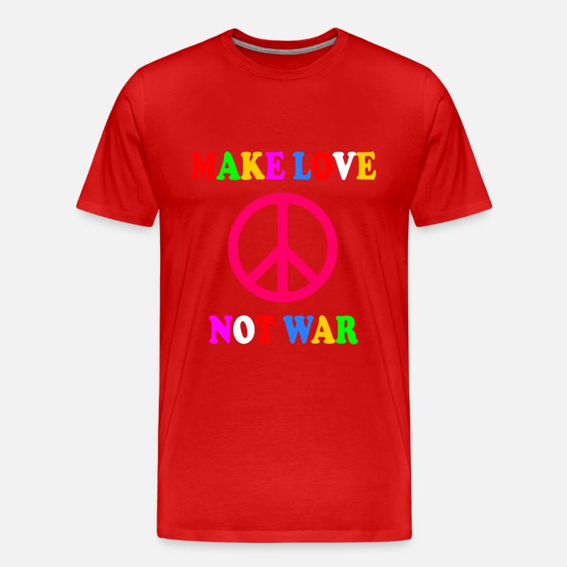 Make love not war - Männer Premium Bio T-Shirt - Rot