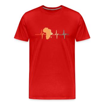 Heartbeat Africa - Men's Premium Organic T-Shirt - red - Front - Damien (186cm)