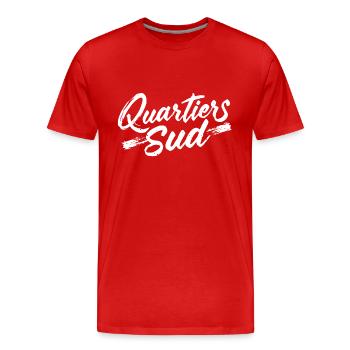 Quartiers Sud - T-shirt bio Premium Homme - rouge - Devant - Damien (186cm)