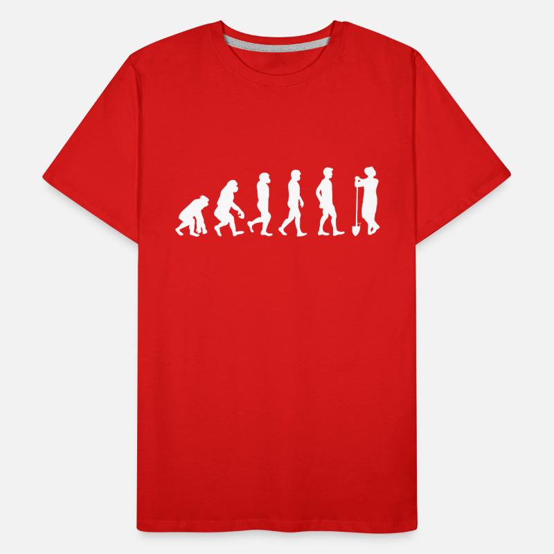 Evolution Bauer weiß Männer Premium Bio T-Shirt