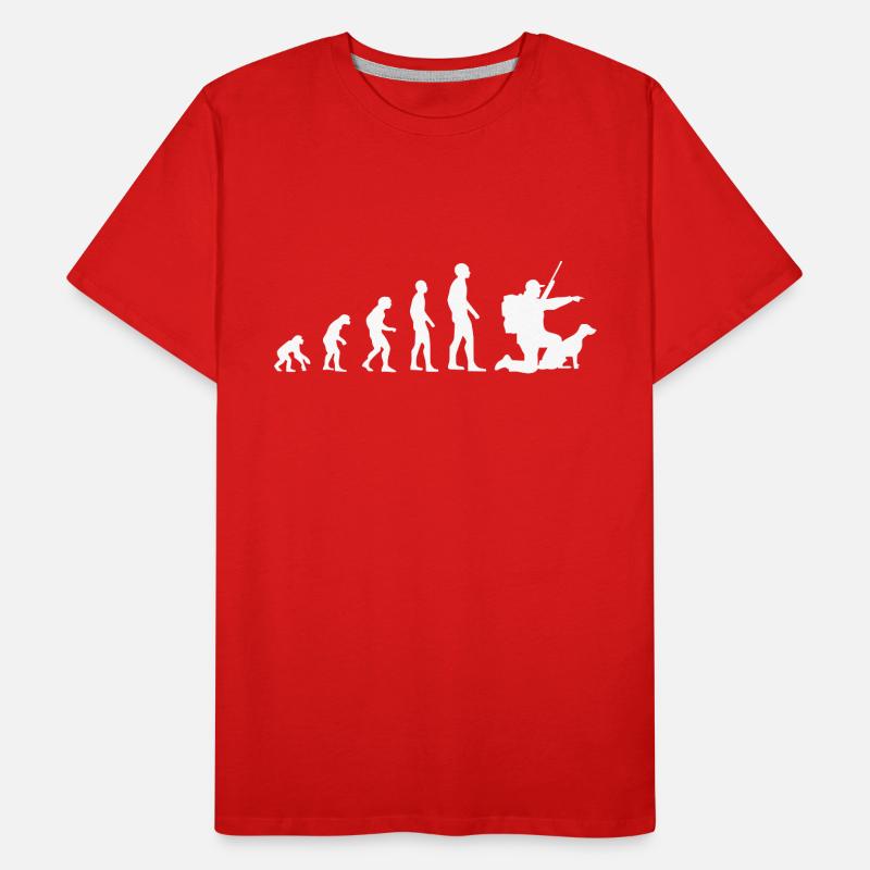 Evolution Jagdmann Humor Jäger Lustig Männer Premium Bio T-Shirt