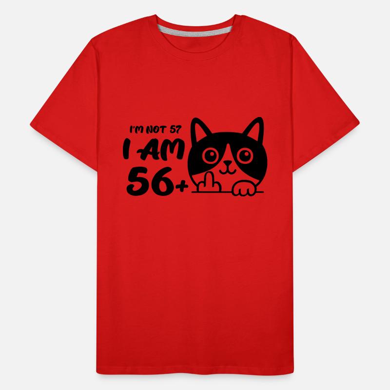 Ich bin nicht 57, ich bin 56 plus 1 Mittelfinger Katze Flip Männer Premium Bio T-Shirt