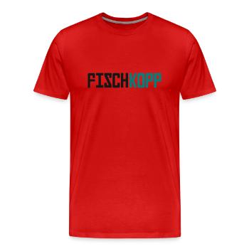 Fischkopp Fisch Fischkopf Küste Angler Fischer - Männer Premium Bio T-Shirt - Rot - Vorne - Damien (186cm)