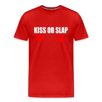 Kiss or slap - T-shirt bio Premium Homme - rouge - Devant - Damien (186cm)