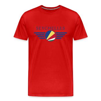 I Love Seychelles, Elegance Style Design T-Shirt - Men's Premium Organic T-Shirt - red - Front - Damien (186cm)