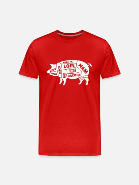 Pig Schwein - Men's Premium Organic T-Shirt - red