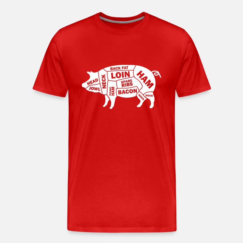 Pig Schwein - Männer Premium Bio T-Shirt - Rot