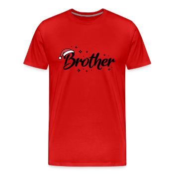 Weihnachtsmütze Brother Bruder - Männer Premium Bio T-Shirt - Rot - Vorne - Damien (186cm)
