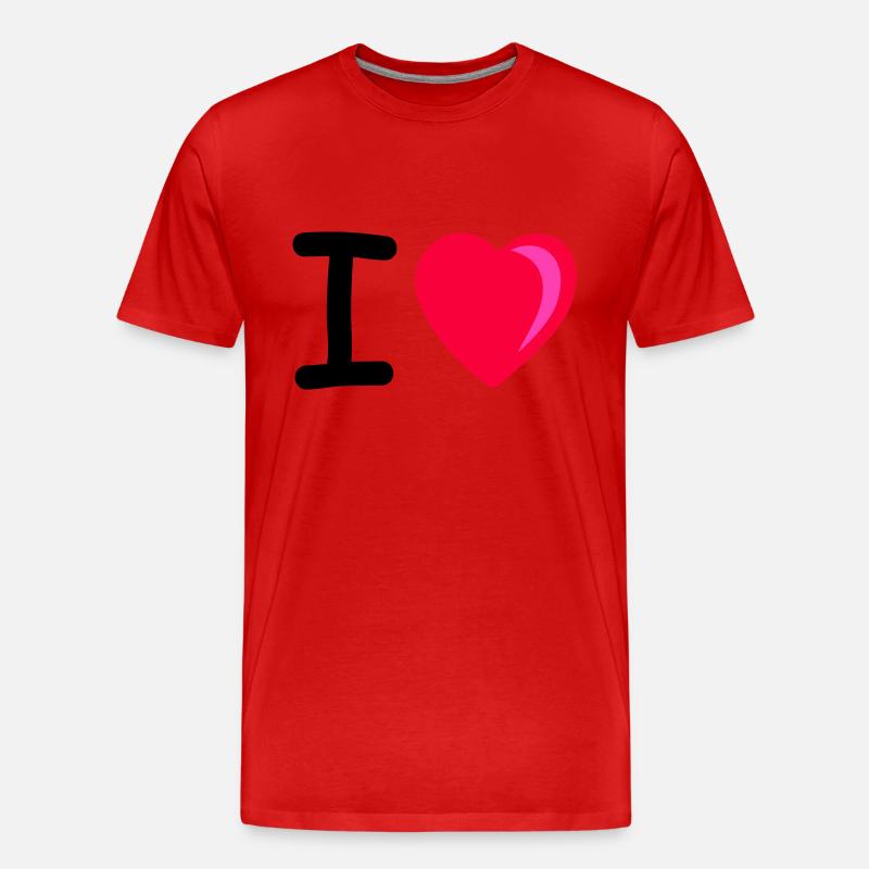 I heart - Men's Premium Organic T-Shirt - red