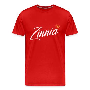 Zinnia Nom pour Femme Enfants Bambins - Zinnia - T-shirt bio Premium Homme - rouge - Devant - Damien (186cm)