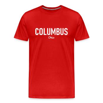 Columbus - Ohio - USA - United States of America - Men's Premium Organic T-Shirt - red - Front - Damien (186cm)