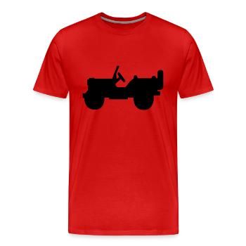 Shilouette Willys solo - Männer Premium Bio T-Shirt - Rot - Vorne - Damien (186cm)