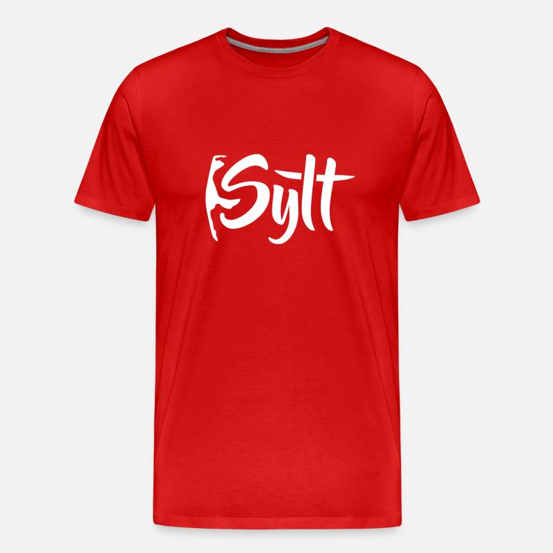 Sylt - Männer Premium Bio T-Shirt - Rot