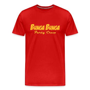 BungaBunga Party Crew - T-shirt bio Premium Homme - rouge - Devant - Damien (186cm)