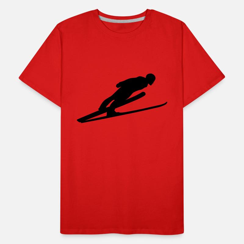Ski de saut en longueur Skiflug Ski de saut Skiweitflug T-shirt bio Premium Homme