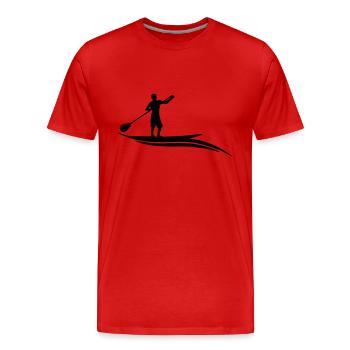Stand Up Paddeln Welle - Männer Premium Bio T-Shirt - Rot - Vorne - Damien (186cm)