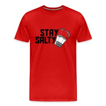 Stay Salty Logo - Männer Premium Bio T-Shirt - Rot - Vorne - Damien (186cm)