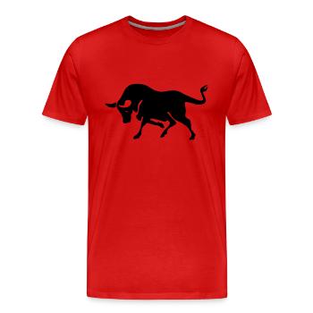 stier - Männer Premium Bio T-Shirt - Rot - Vorne - Damien (186cm)