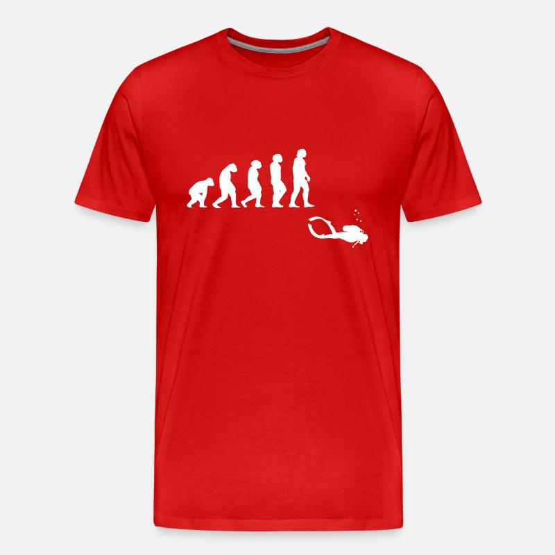 Evolution Tauchen mit Gerät - Männer Premium Bio T-Shirt - Rot