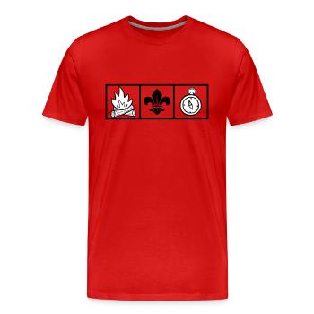 Scout / Scoutisme - T-shirt bio Premium Homme - rouge - Devant - Damien (186cm)
