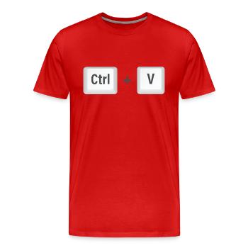 Ctrl v tshirt fils et père - T-shirt bio Premium Homme - rouge - Devant - Damien (186cm)