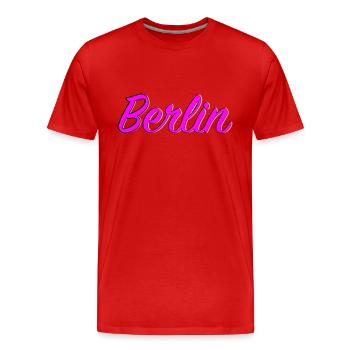 Berlin - Men's Premium Organic T-Shirt - red - Front - Damien (186cm)