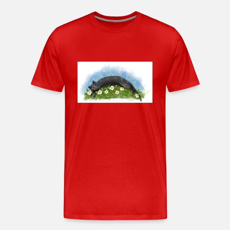 Katze schläft - Männer Premium Bio T-Shirt - Rot