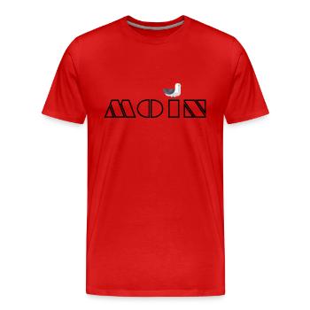 moin moewe 3a - Männer Premium Bio T-Shirt - Rot - Vorne - Damien (186cm)