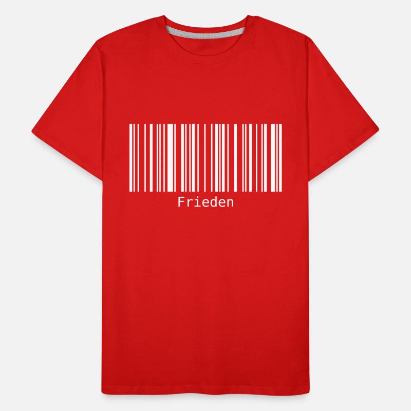 Frieden Barcode Friedenszeichen Strichcode Symbol Männer Premium Bio T-Shirt