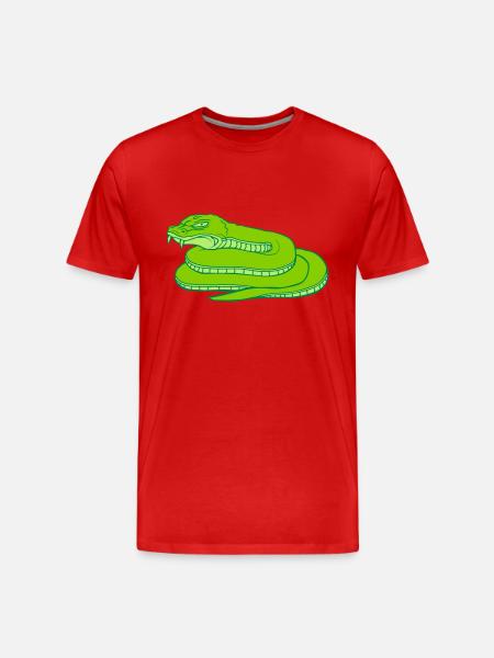 Evil Dangerous Snake Design - Men's Premium Organic T-Shirt - red
