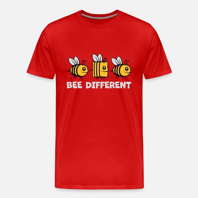 bee different bees quote - Men's Premium Organic T-Shirt - red
